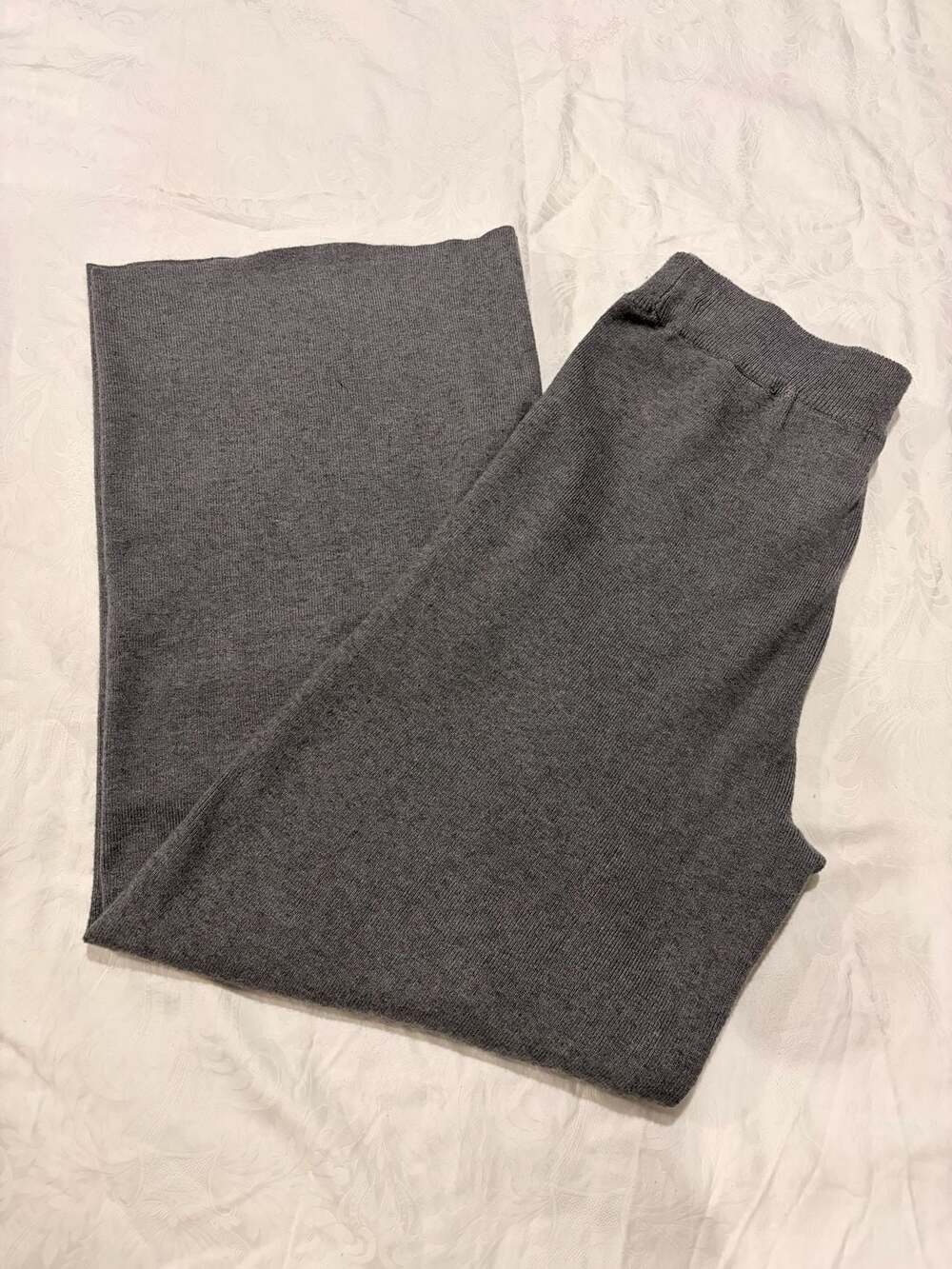 Lefties Knit Wide-Leg Pants Size M Gray
